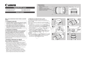 EF 80-200mm f/4.5-5.6 II | Canon EF 75-300mm f/4-5.6 III Manuel utilisateur | Fixfr