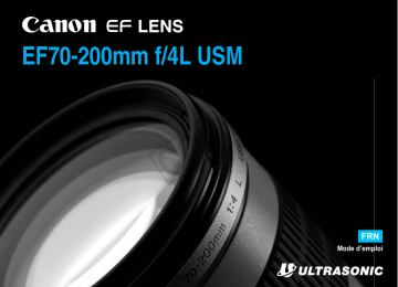 Canon EF 70-200mm f/4L USM Manuel utilisateur | Fixfr