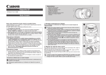 Canon EF 35mm f/1.4L II USM Manuel utilisateur | Fixfr