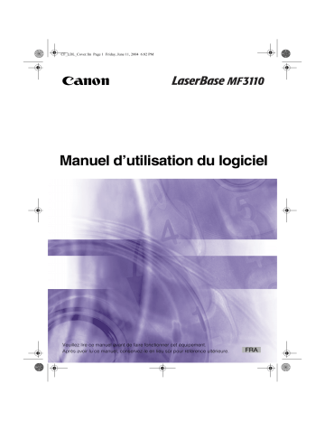 Canon LASERBASE MF3110 Manuel utilisateur | Fixfr