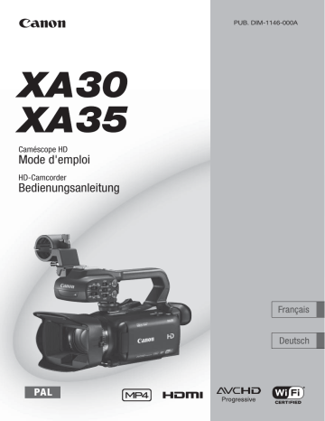 Canon XA30 Manuel utilisateur | Fixfr