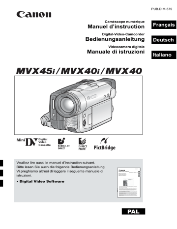 Canon MVX40 Manuel utilisateur | Fixfr
