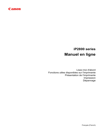 Canon PIXMA iP2840 Manuel utilisateur | Fixfr
