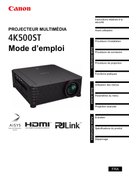 Canon XEED 4K500ST Manuel utilisateur