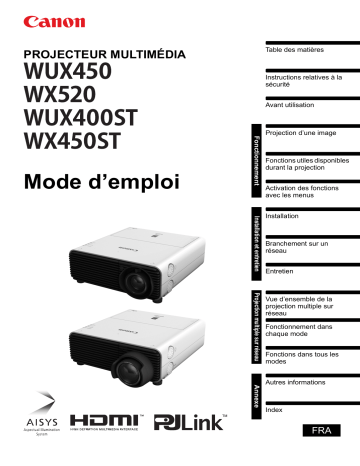 XEED WUX450 | XEED WX520 | XEED WUX400ST | Canon XEED WX450ST Manuel utilisateur | Fixfr