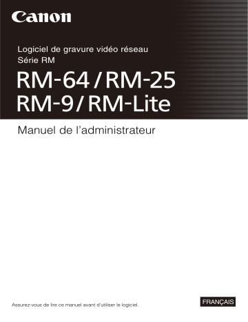 RM-Lite Ver.1.1 | Canon RM-Software Manuel utilisateur | Fixfr