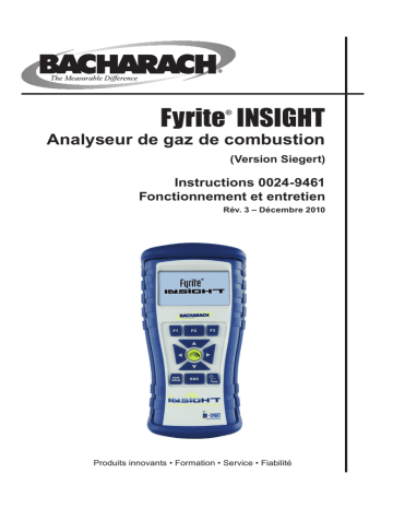 Bacharach Fyrite® INSIGHT Manuel utilisateur | Fixfr