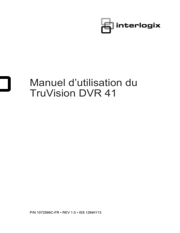 Interlogix TruVision DVR 41  (French) Manuel utilisateur | Fixfr
