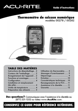 AcuRite Digital Meat Thermometer Manuel utilisateur