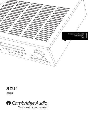 Cambridge Audio Azur 551R V1/V2 Manuel utilisateur | Fixfr