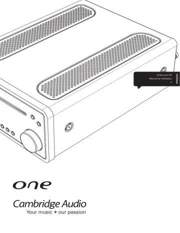 Cambridge Audio One (CDRX30) Manuel utilisateur | Fixfr