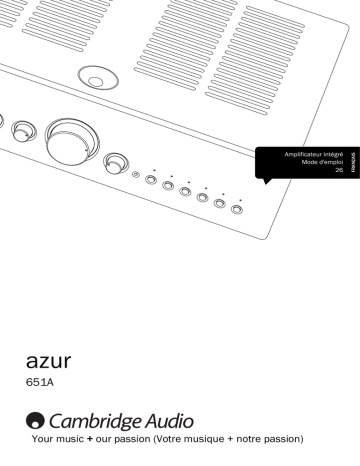 Cambridge Audio AZUR 651A Manuel utilisateur | Fixfr