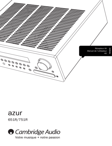 azur 651R | Cambridge Audio Azur 751R V1/V2 Manuel utilisateur | Fixfr