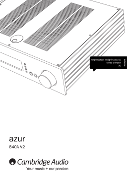 Cambridge Audio AZUR 840A V2 Manuel utilisateur