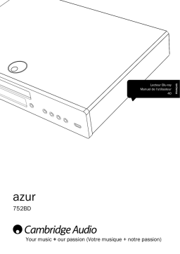 Cambridge Audio Azur 752BD Manuel utilisateur