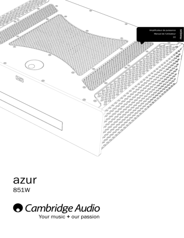 Cambridge Audio Azur 851W Manuel utilisateur | Fixfr