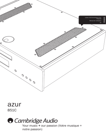 Cambridge Audio AZUR 851C Manuel utilisateur | Fixfr