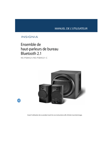 Insignia NS-PSB4521 2.1 Bluetooth Speaker System (3-Piece) Manuel utilisateur | Fixfr