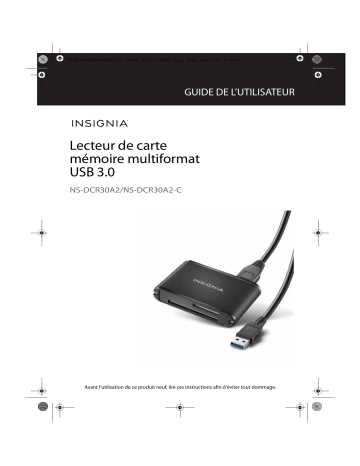 Insignia NS-DCR30A2 | NS-DCR30A2-C USB 3.0 Multiformat Memory Card Reader Manuel utilisateur | Fixfr