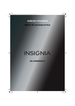 Insignia NS-20EM50A13 20" Widescreen Flat-Panel LED Monitor Manuel utilisateur