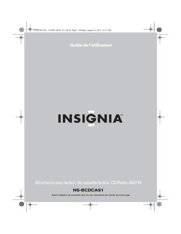 Insignia NS-BCDCAS1 CD/Cassette Boombox Manuel utilisateur | Fixfr