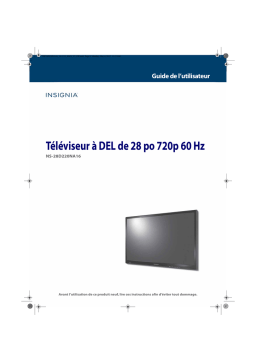 Insignia NS-28D220NA16 28" Class (27.5" Diag.) - LED - 720p - HDTV Manuel utilisateur