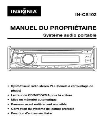 Insignia IN-CS102 40W x 4 CD Deck Manuel utilisateur | Fixfr