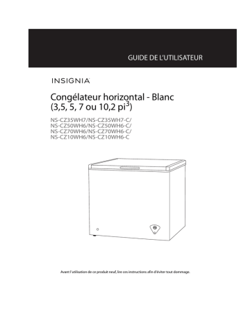 Insignia NS-CZ10WH6 10.2 Cu. Ft. Chest Freezer Manuel utilisateur | Fixfr