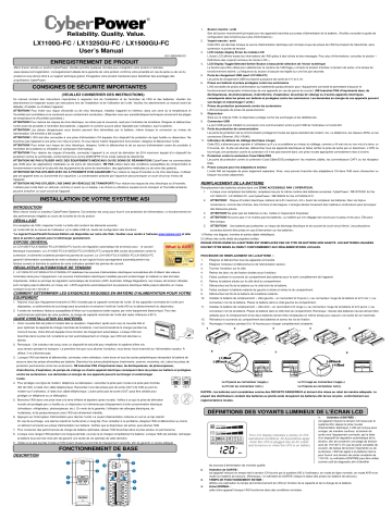 LX1500GU-FC | CyberPower LX1325GU-FC Manuel utilisateur | Fixfr