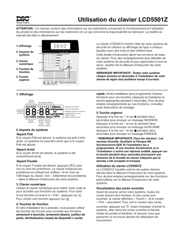 DSC LCD5501Z Manuel utilisateur | Fixfr