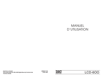 DSC LCD600 Manuel utilisateur | Fixfr