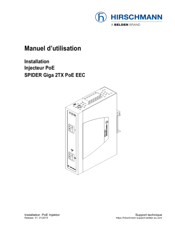 Hirschmann SPIDER Giga 2TX PoE EEC PoE Injector Manuel utilisateur | Fixfr