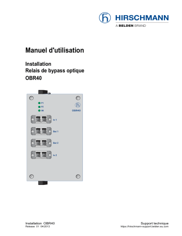 Hirschmann OBR40 Relais de bypass optique Manuel utilisateur | Fixfr