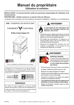 Vermont Castings Aspen C3 Wood Burning Stove Manuel utilisateur