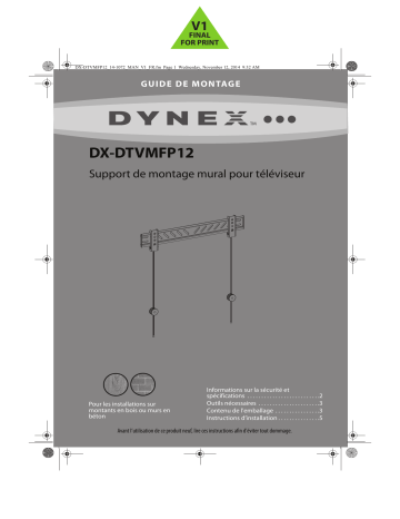 Dynex DX-DTVMFP12 Fixed Wall Mount for Most Flat-Panel TVs Up to 50