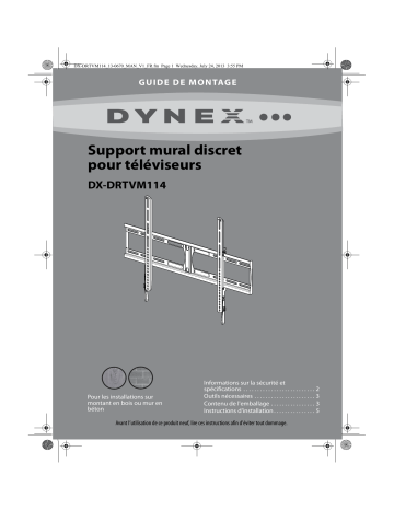 Dynex DX-DRTVM114 Fixed Wall Mount for Most 37