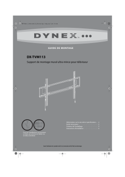 Dynex DX-TVM113 TV Wall Mount for Most 40" Manuel utilisateur