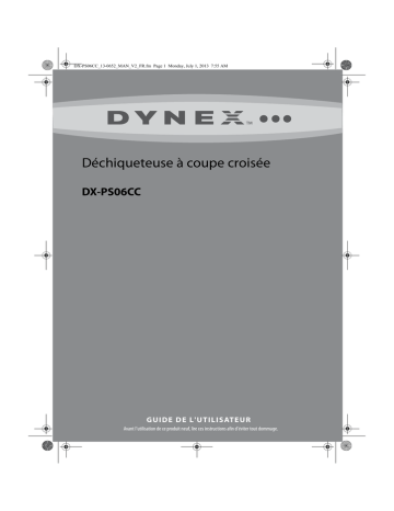 Dynex DX-PS06CC 6-Sheet Crosscut Shredder Manuel utilisateur | Fixfr