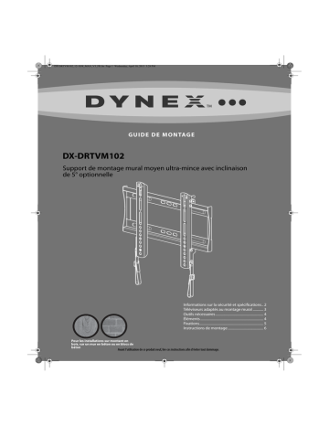 Dynex DX-DRTVM102 Low-Profile Tilting Wall Mount for Most 22