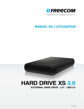 Freecom Hard Drive XS 3.0 Manuel utilisateur | Fixfr