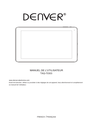 Denver TAQ-70303 7” 1.2GHz Quad Core Android tablet Manuel utilisateur | Fixfr