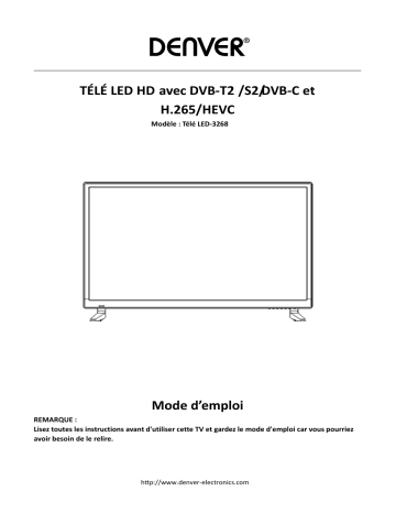 Denver LED-3268 32” HD ready LED TV Manuel utilisateur | Fixfr