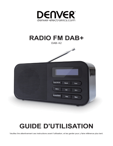 Denver DAB-42 DAB  digital radio and also built-in FM radio Manuel utilisateur | Fixfr