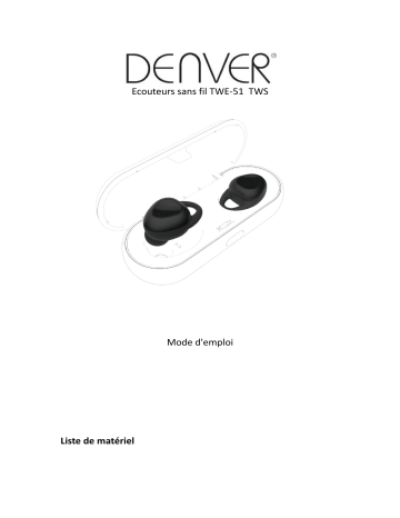 Denver TWE-51 Truly wireless Bluetooth earbuds Manuel utilisateur | Fixfr