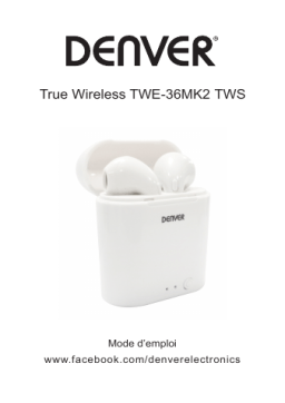 Denver TWE-36MK2 Truly wireless Bluetooth earbuds Manuel utilisateur