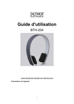 Denver BTH-204BLACK Wireless Bluetooth headset Manuel utilisateur