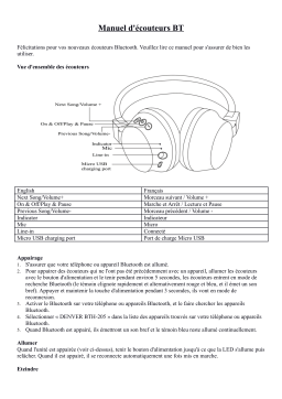 Denver BTH-205 Wireless Bluetooth headset Manuel utilisateur