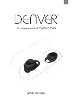 Denver TWE-50 Truly wireless Bluetooth earbuds Manuel utilisateur