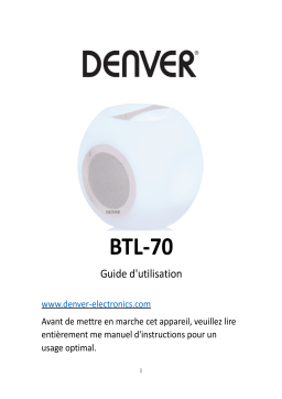 Denver BTL-70 Outdoor Bluetooth speaker Manuel utilisateur