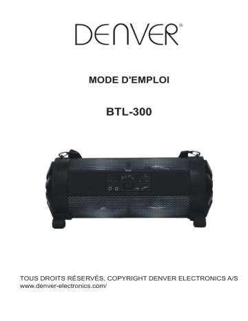 Denver BTL-300 Bluetooth speaker Manuel utilisateur | Fixfr